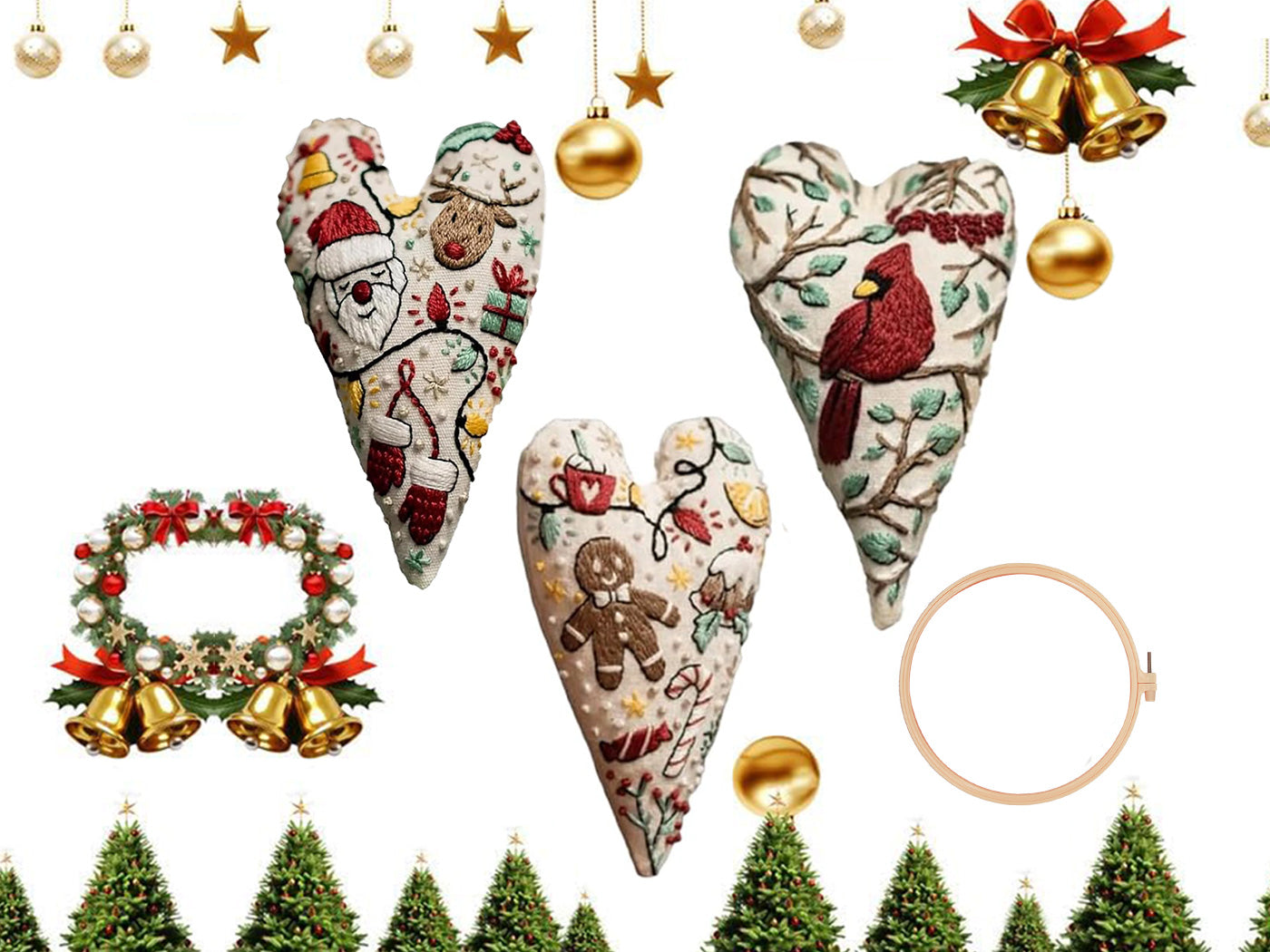 DIY Embroidery Christmas Ornament Kits Christmas Tree Hanging Ornament