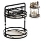 Rotating Makeup Organizer Double Layer with Brush Holder for Skincare Perfume