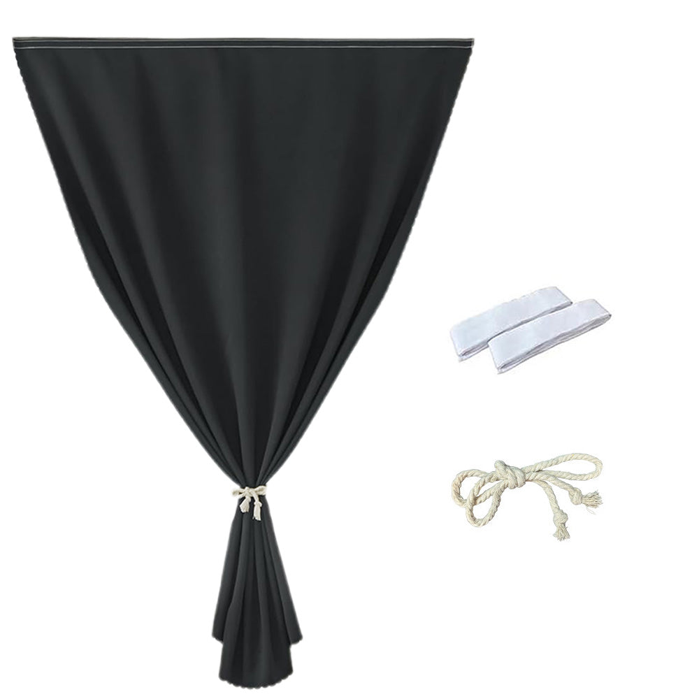 Blackout Curtains No Drill Adhesive Curtains for Bedroom Living Room Office-Black