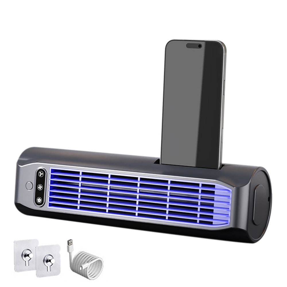 USB Rechargeable Bladeless Tower Fan For Wall Floor And Desk Use