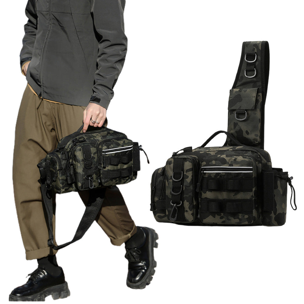 Fishing Tackle Bag Single Shoulder Crossbody Tactical Waist Pack Fish Lures Bag