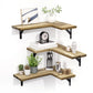 Corner Floating Shelves Set of 3 Wall Mounted Rustic Wood Storage Display Shelves