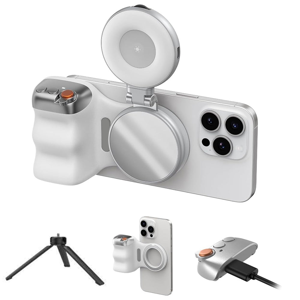 Phone Camera Grip with Selfie Light and Tripod for Photography TikTok