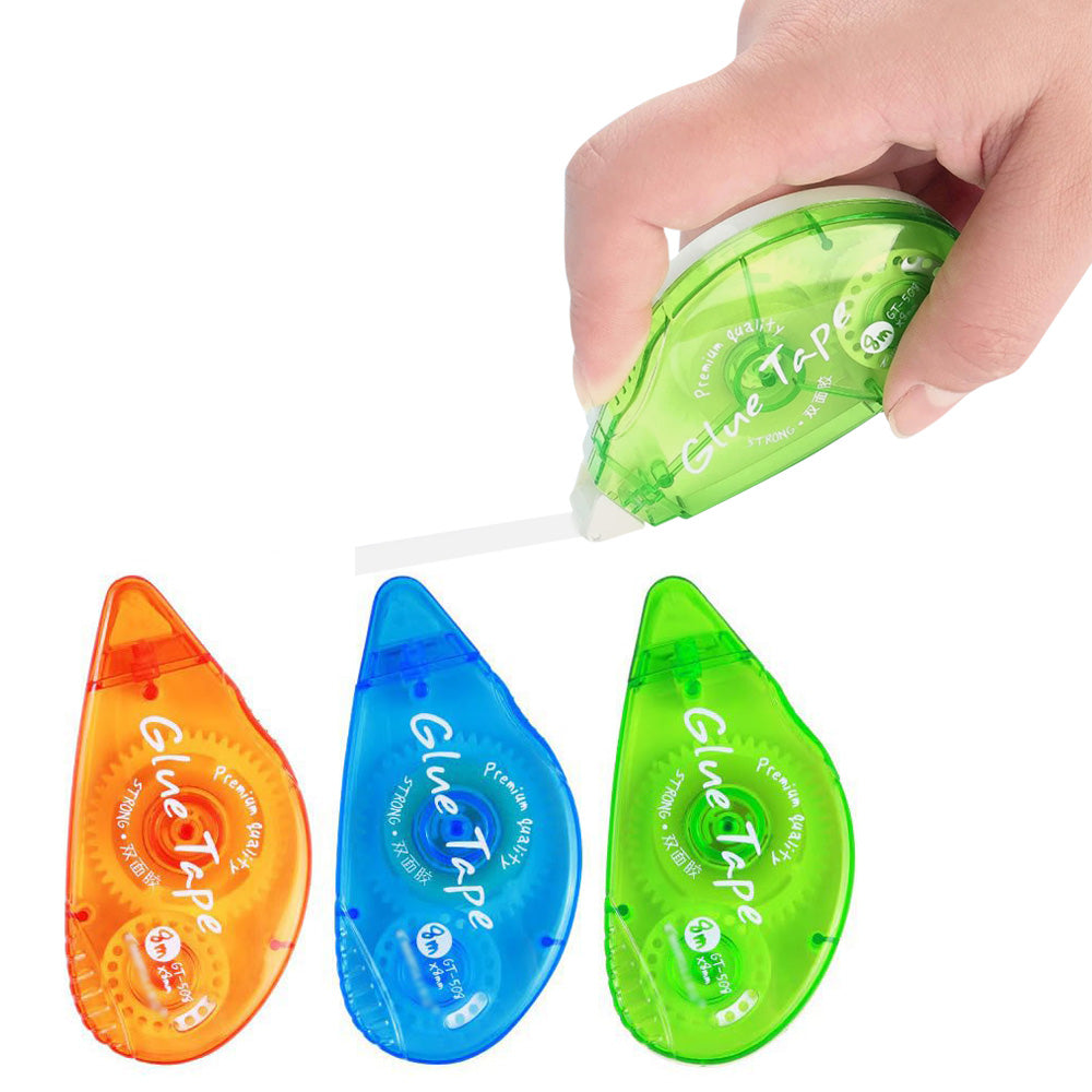 4 Pack Double Sided Tape with Roller Dispenser 8m x 8mm for Scrapbooking Photo Craft