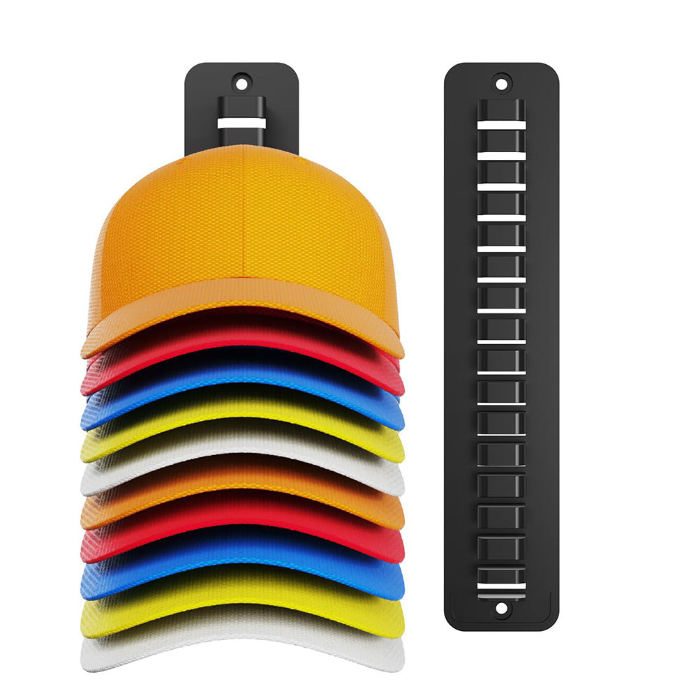 2 Pack Wall Mounted Baseball Cap Hat Rack Organizer