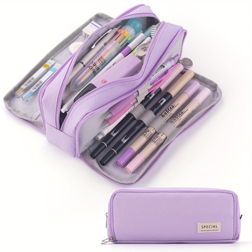 Large Pencil Case with Multiple Compartments Stationery Organizer for Students