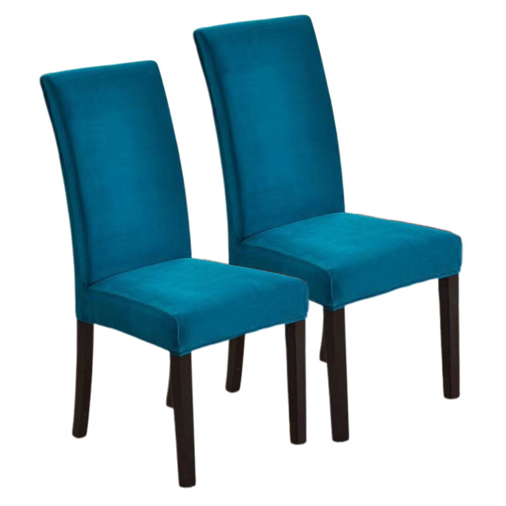 2Pcs Velvet Dining Chair Covers Stretch Slipcovers for Dining Room Chairs