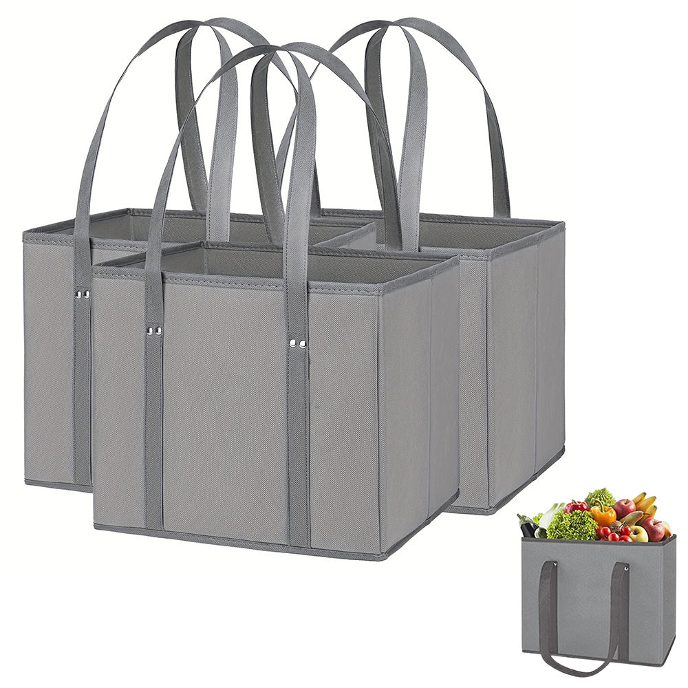 Reusable Shopping Bags 33x26x28cm Foldable Grocery Bags with Long Handles