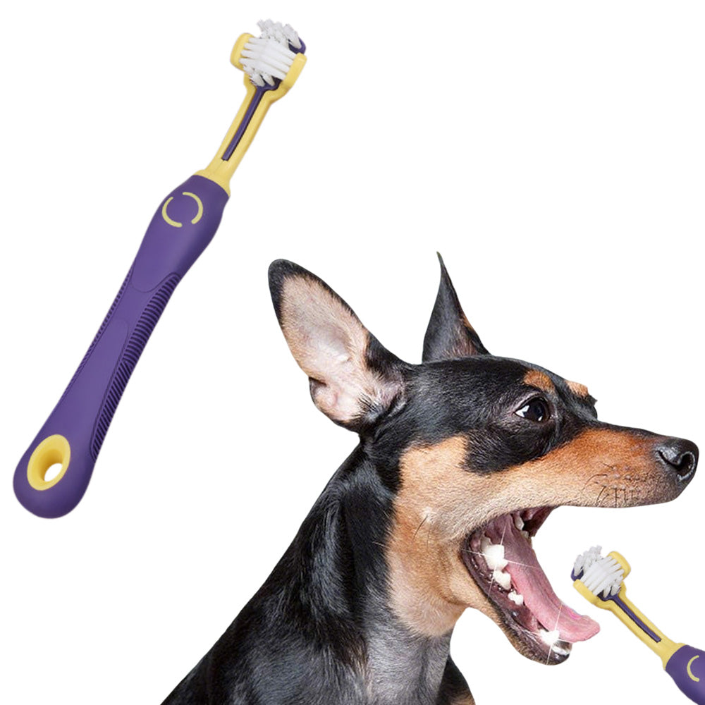 2XPet Toothbrush for Dogs and Cats 3 Sided