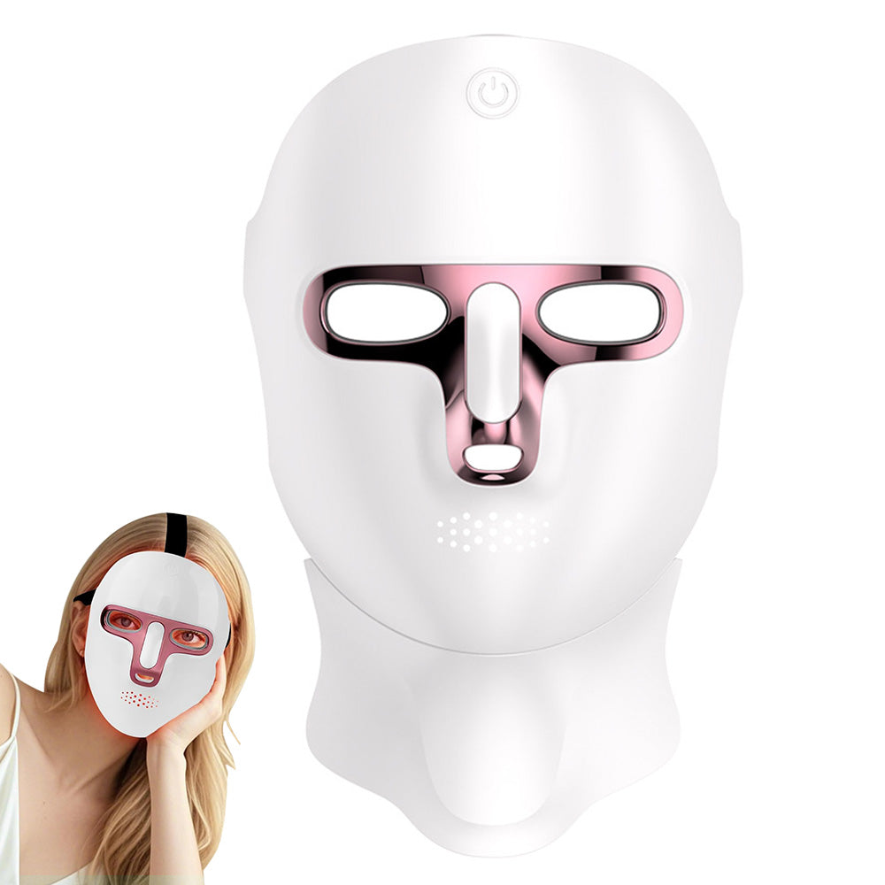 Rechargeable LED Facial Light Mask for Face and Neck with 7 Light Modes