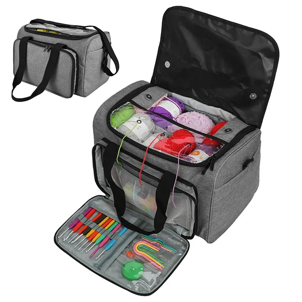 Knitting Storage Bag Wool Tote Crichet Hook Needles Accessories Organizer