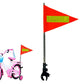 Bike Flag with Pole Reflective Strip Adjustable Stainless Steel Bicycle Handlebar Flag for Cycling