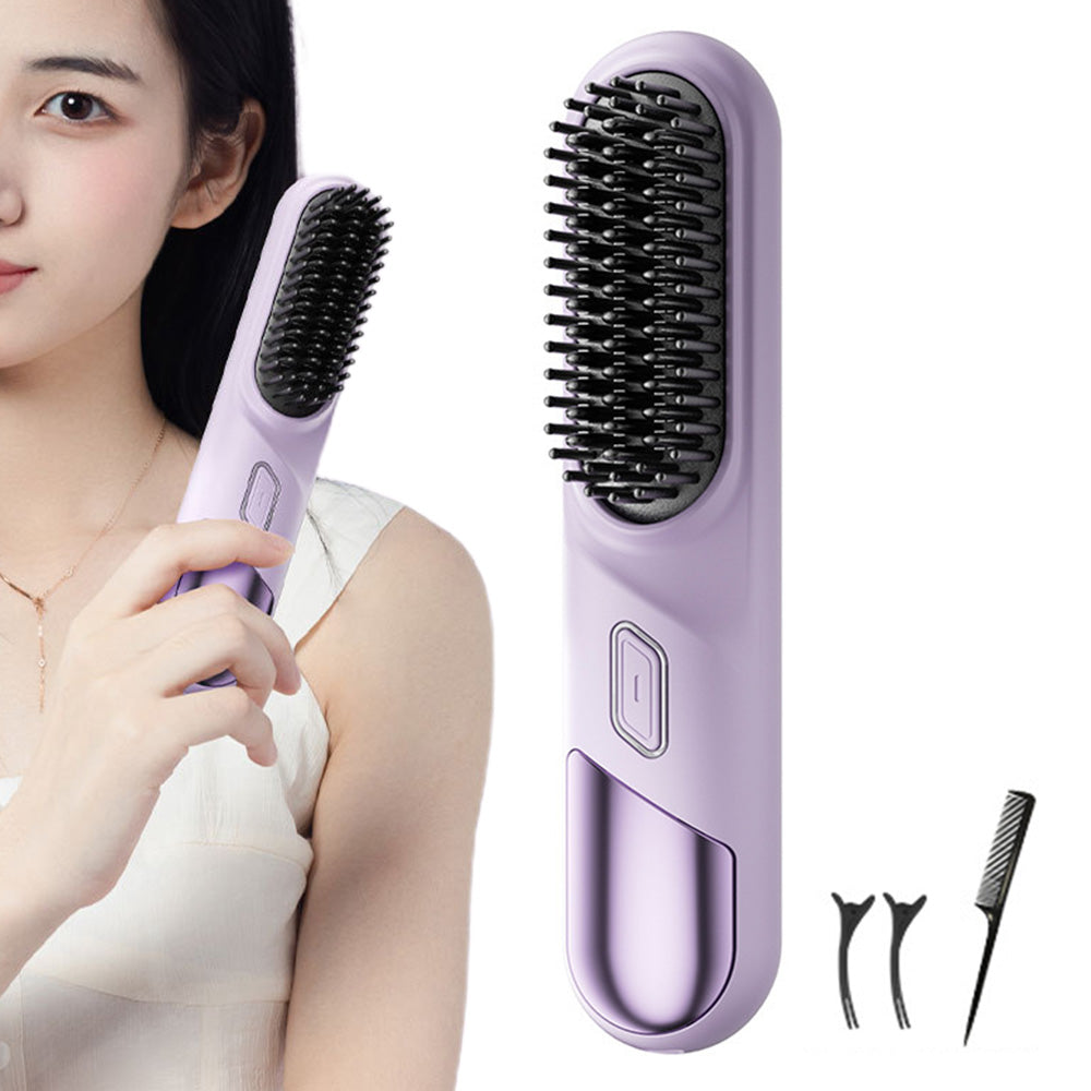 Portable Cordless Hair Straightener Brush with Four?Adjustable?Temperatures