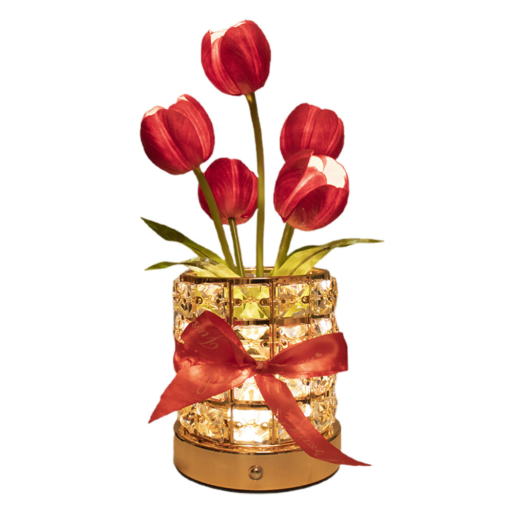 Tulip Flower Lamp Valentine Day Gifts 3 Color Dimming Night Light