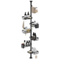 6 Tier Telescopic Shower Caddy Corner Carbon Steel Corner Shelf for Bathroom Kitchen