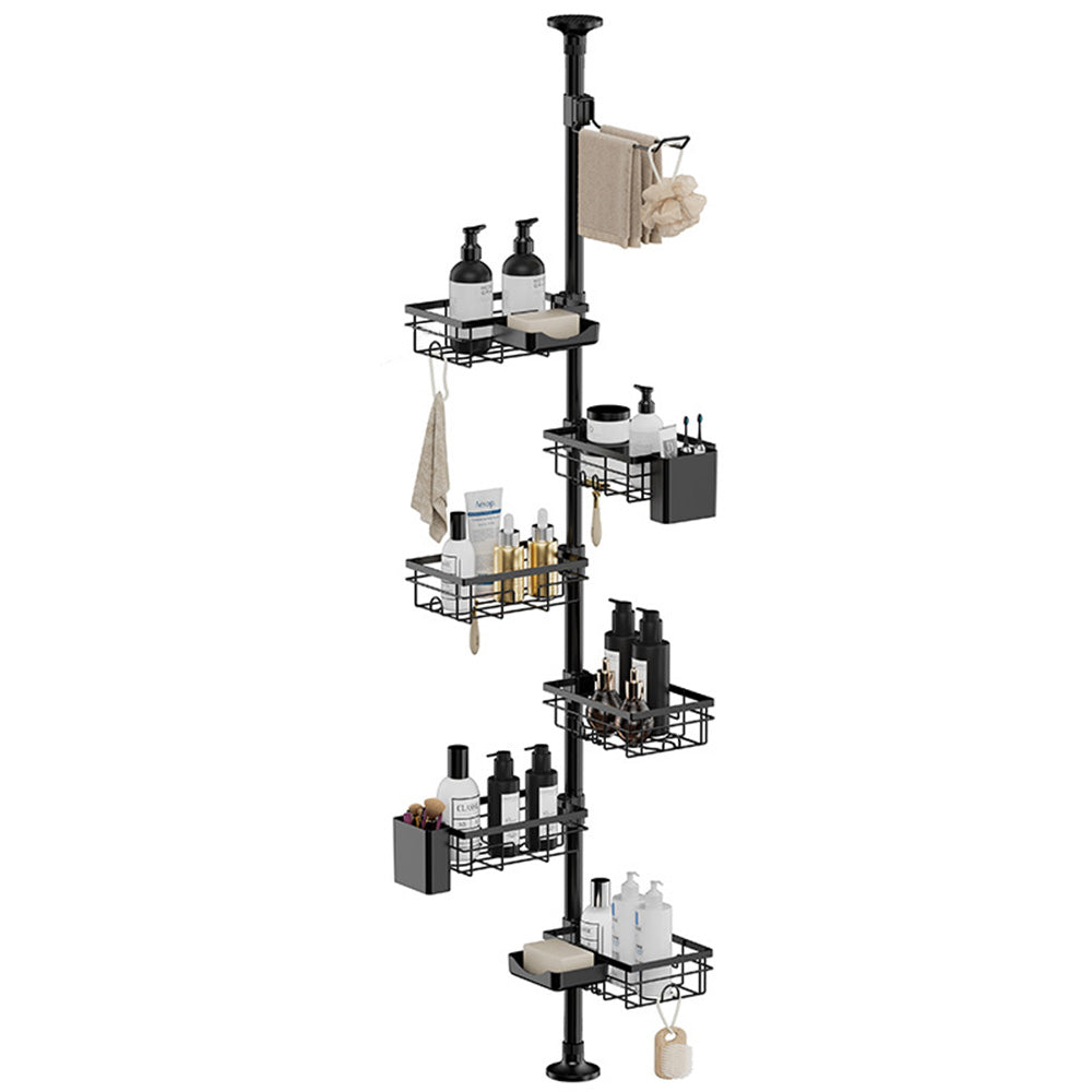 6 Tier Telescopic Shower Caddy Corner Carbon Steel Corner Shelf for Bathroom Kitchen