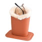 Soft Plush Lined Eyeglasses Desk Holder PU Leather Glasses Display Stand With Base