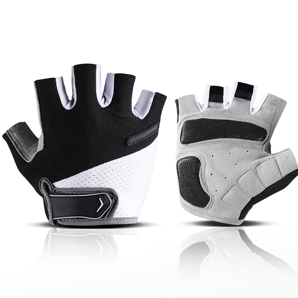 1 Pair Cycling Half Finger Bike Gloves With Anti Slip Pad For Unisex