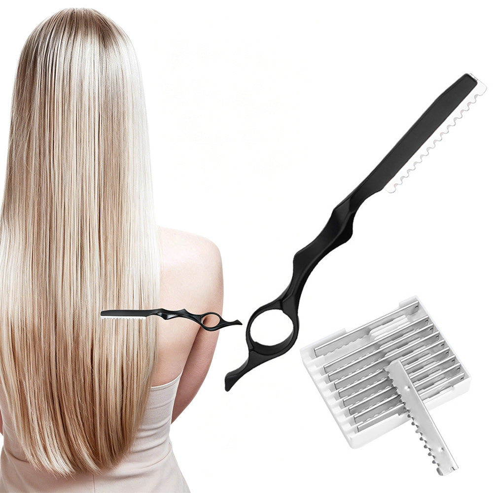 Hair Thinning Razor with 10 Replacement Blades for Professional Salon and Home Use