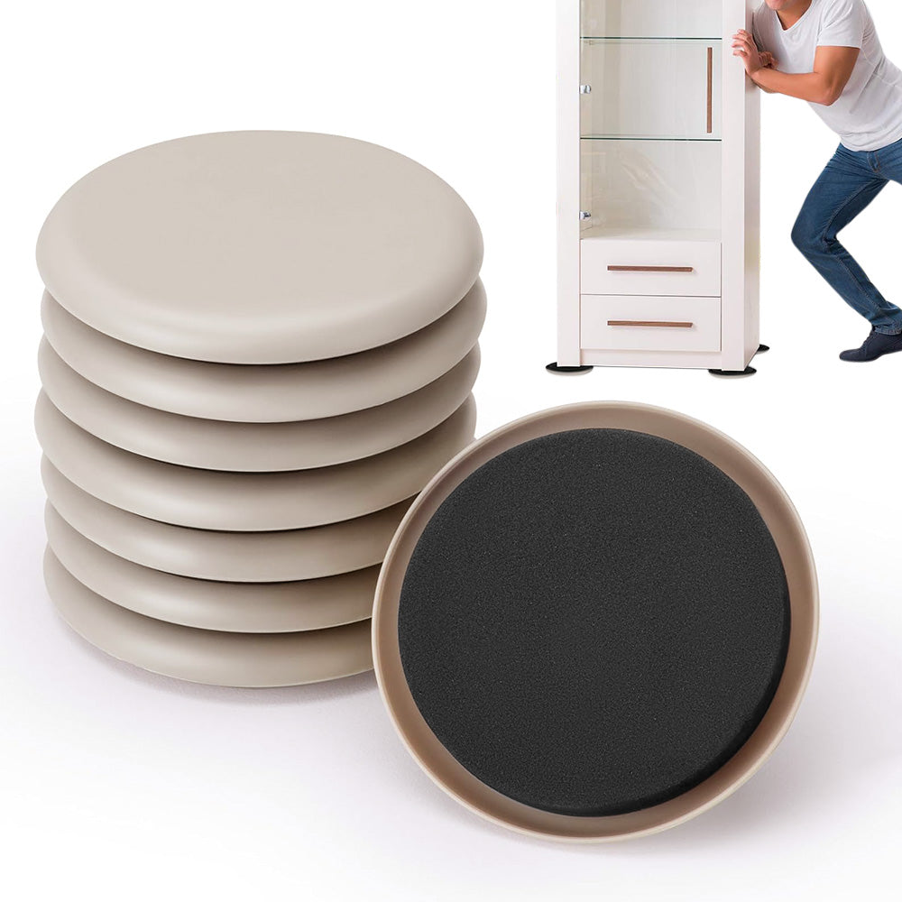 8 Piece Furniture Sliders Reusable Pads for Hardwood Floors and Carpet