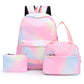 3PCS Boys Girls Gradient Color Backpack Set School Backpack Lunch Bag Pencil Case