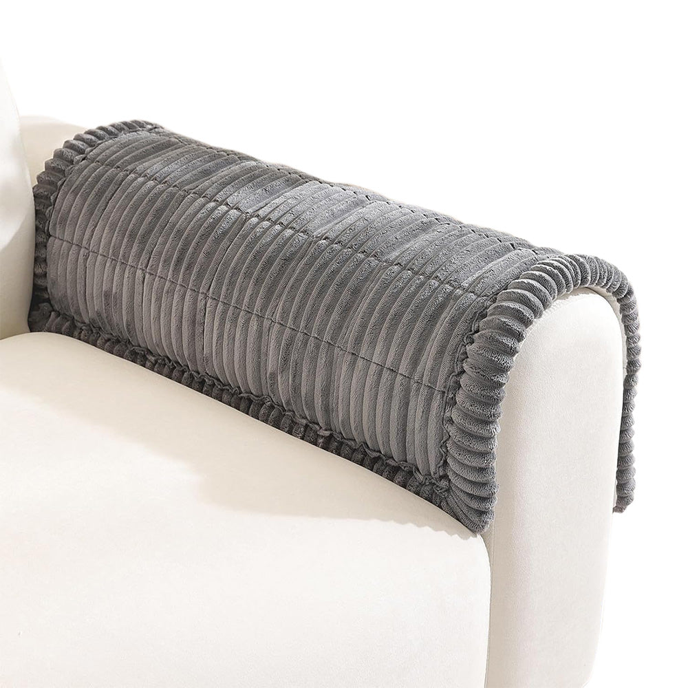Sofa Armrest Cover Winter Thick Flannel Armchair Pad