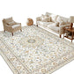 Large Floor Rug Crystal Velvet Vintage Boho Non-Slip Carpet for Bedroom Dining Room