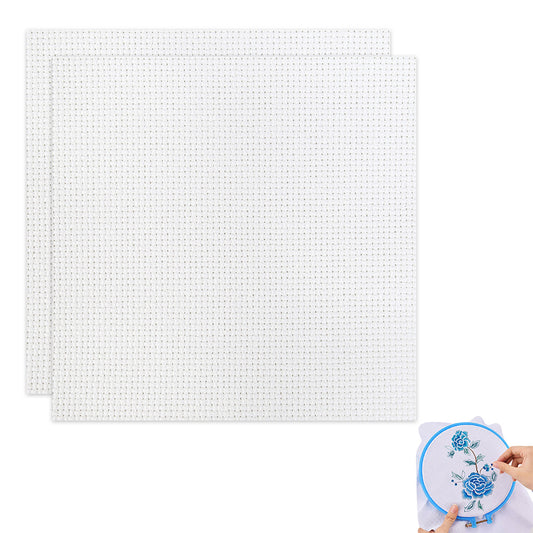 2 Pack 14 Count Precut Cotton Aida Cloth for Cross Stitch Embroidery-White