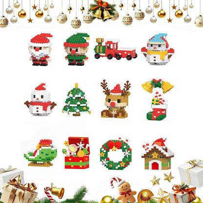 Christmas Building Blocks Set Xmas Building Figures DIY Stocking Stuffers