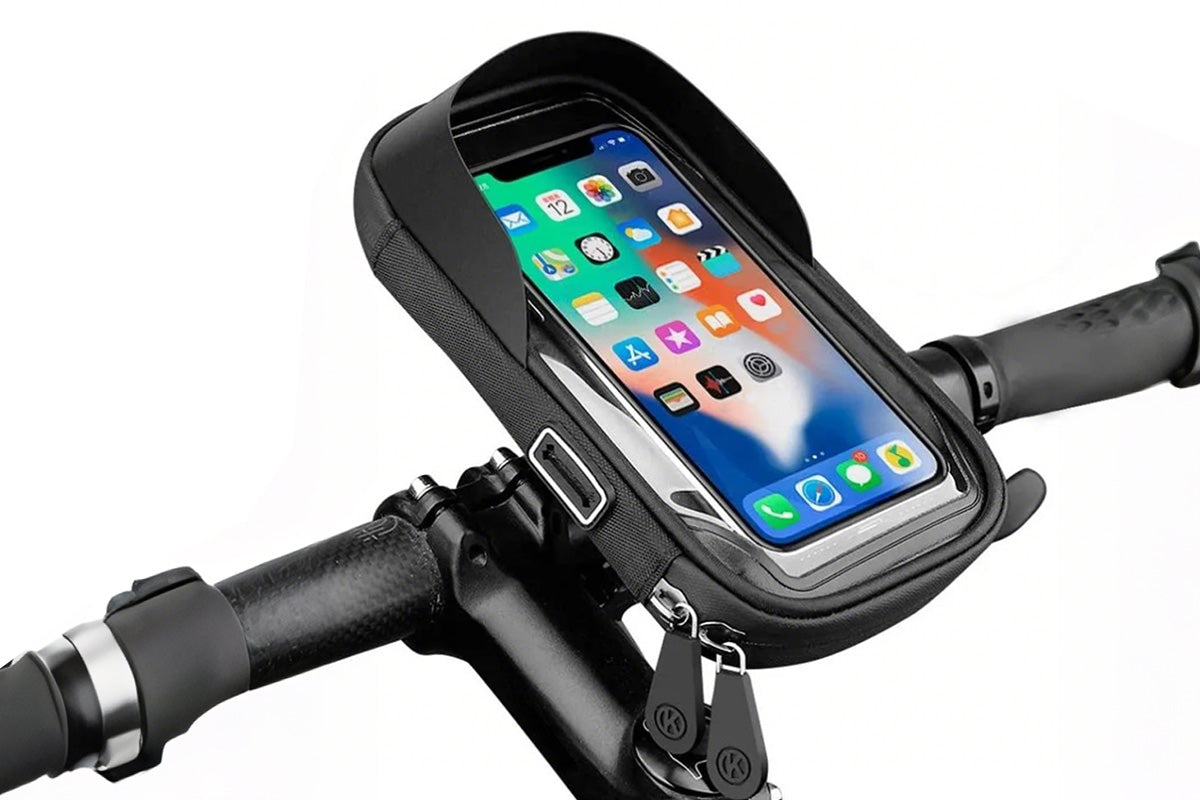 2pcs Waterproof Touch Screen Bike Phone Holder Fully Enclosed Handlebar Phone Mount