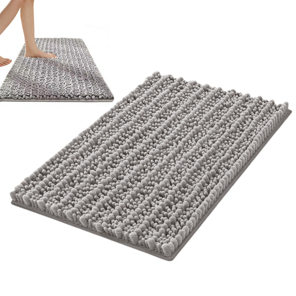Chenille Fabric Bathroom Rugs Mat With Non Slip Rubber Backing Home Decor Accessories