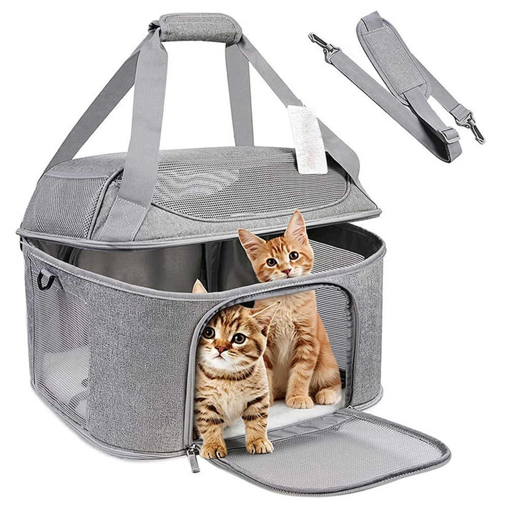 Breathable Pet Carrier Foldable Cat Travel Bag Shoulder Bag