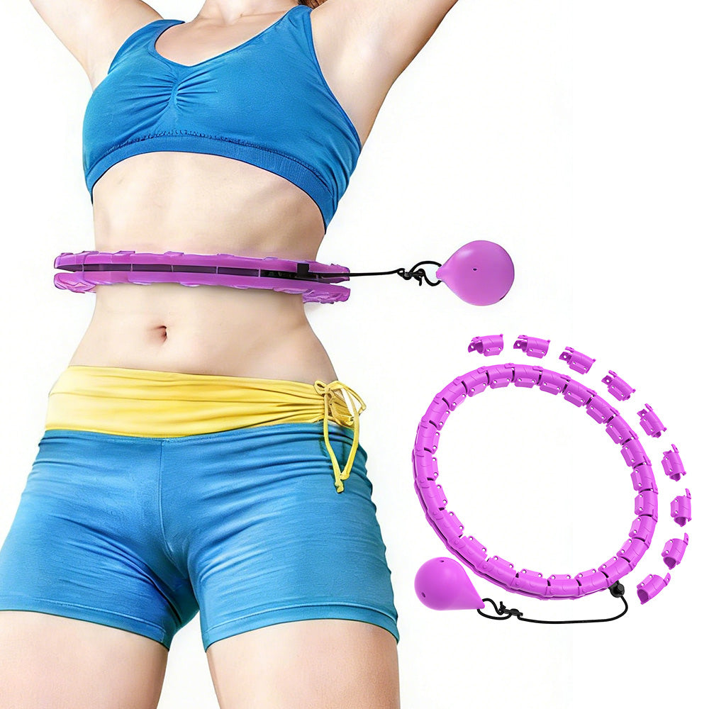 Weighted Hoola Circle Hoop 32 Section Smart Hula Thin Waist Fitness Weight with Rollers