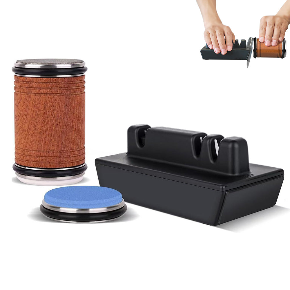 Rolling Knife Sharpener Kit with Attractive Angle Base for Kitchen and Outdoor Blades