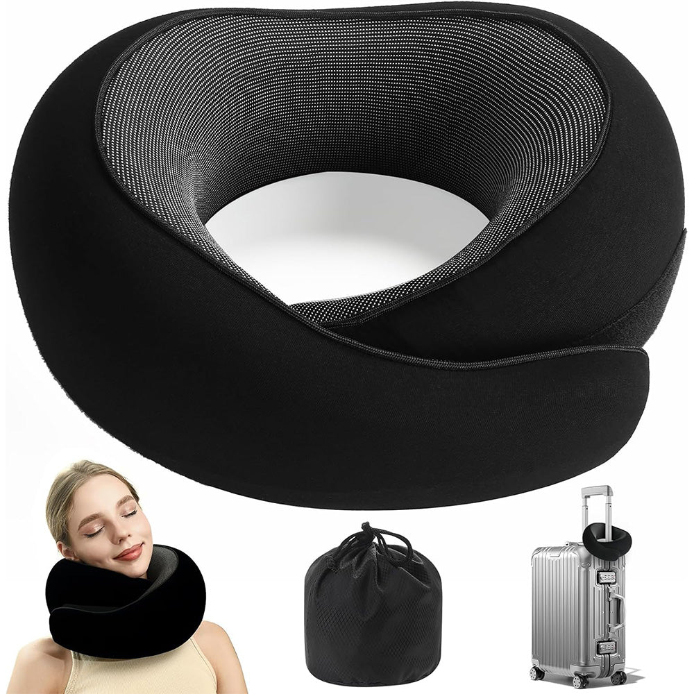 Memory Foam Travel Neck Pillow for Airplane Cars Home Comfort Support