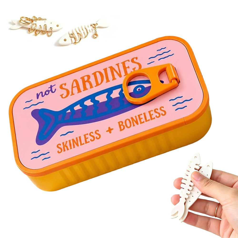 Small 3D Printed Sardine Shape Necklace and Earring Storage Box