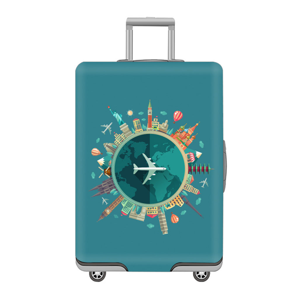 Thicker Luggage Cover Elastic Suitcase Cover Fits 18-21inch Travel Washable Cover-Green