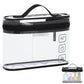 2 X Clear Toiletry Bag with 28Pcs Disposable Compressed Towels