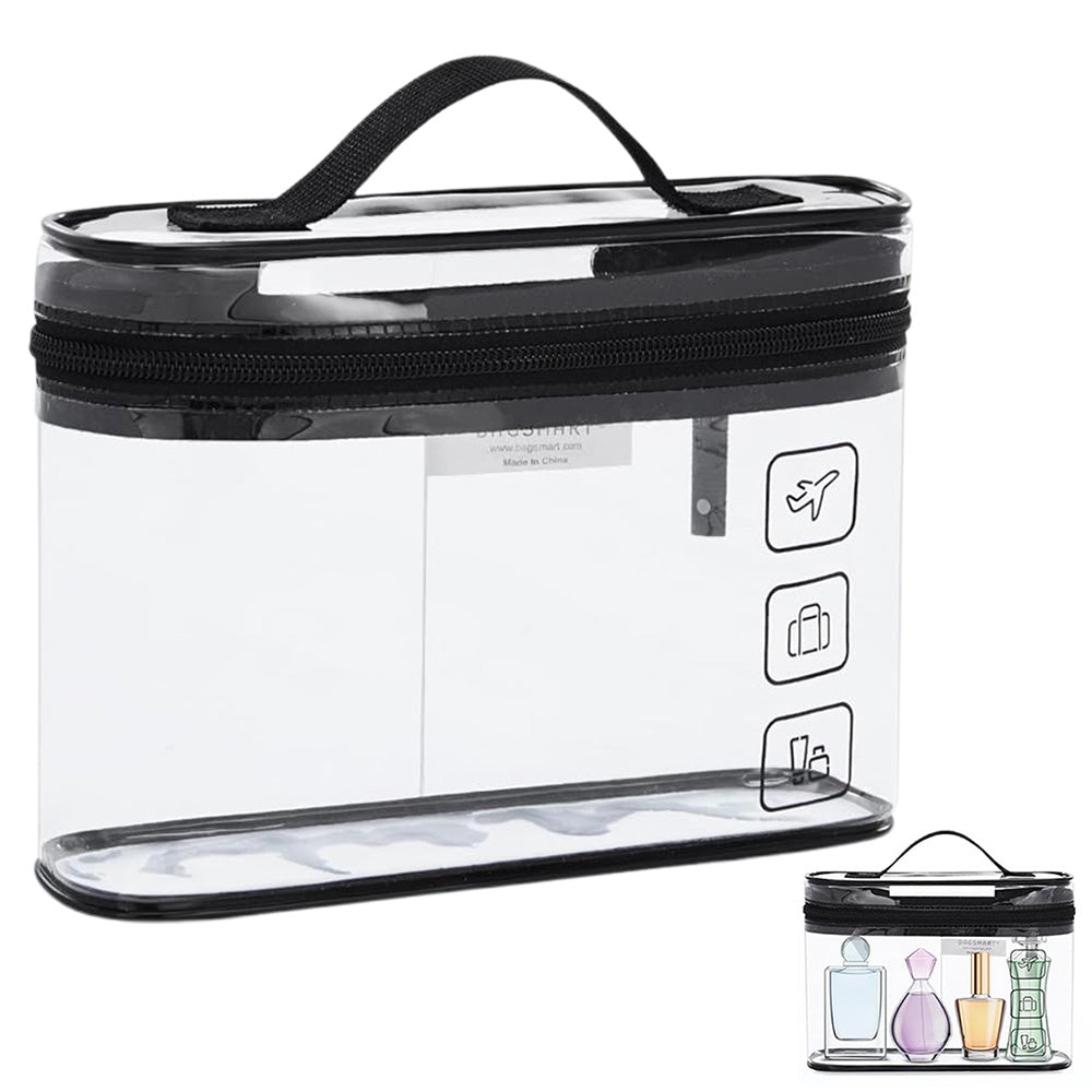 2 X Clear Toiletry Bag with 28Pcs Disposable Compressed Towels