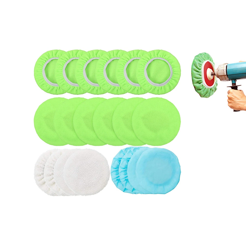 20 Piece Car Detailing Cleaning Polishing Pad and Fiber Cloth Set
