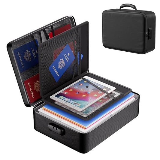 Water Resistant Document Storage Bag with Password Lock and Handle