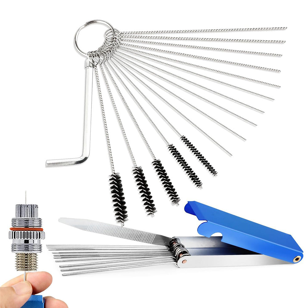 Carburetor Cleaning Brush Kit with 13 Wires Set and Multiple Sizes for Different Cleaning Needs