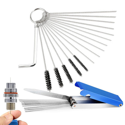 Carburetor Cleaning Brush Kit with 13 Wires Set and Multiple Sizes for Different Cleaning Needs