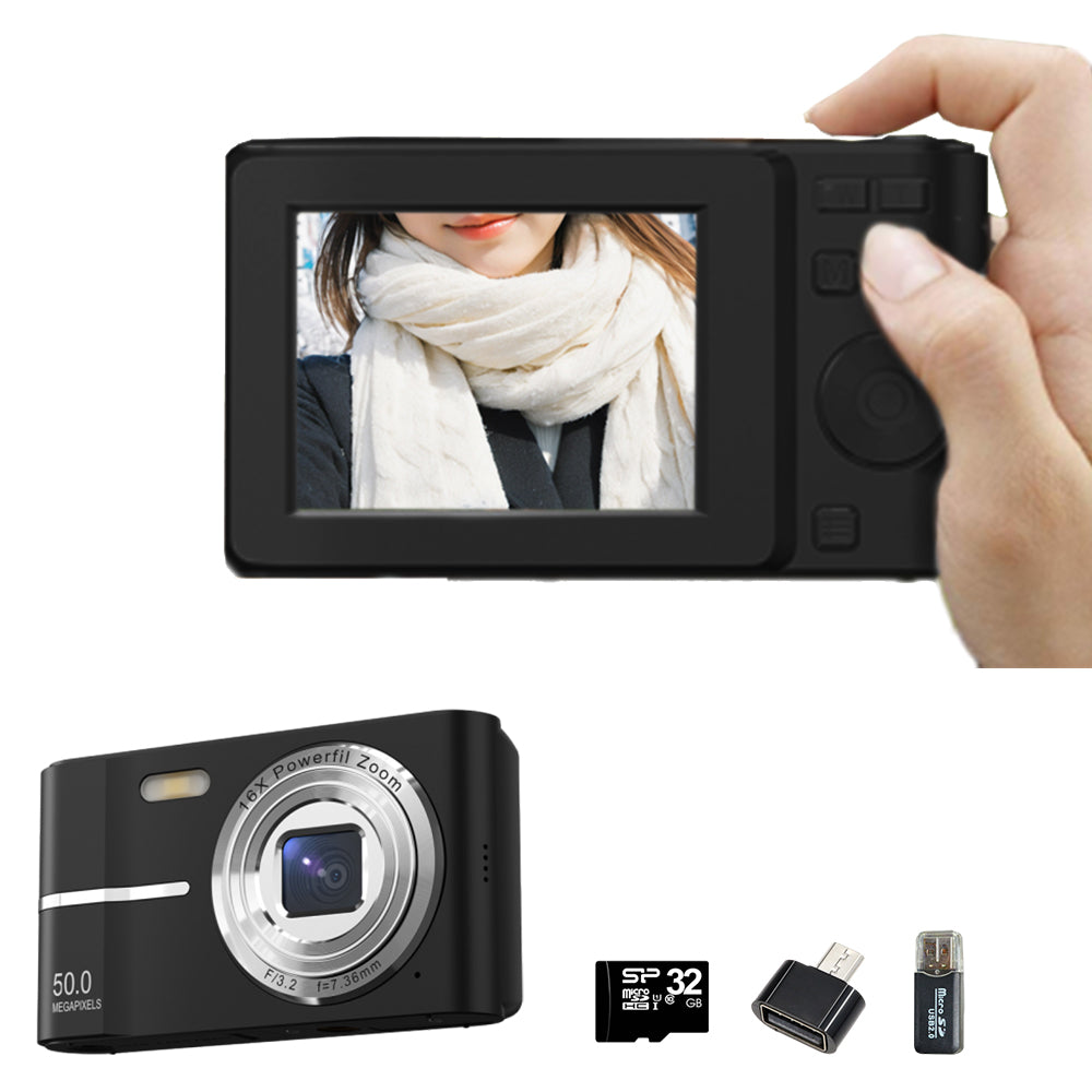 4K Digital Camera Screen Video for Photography with 32GB Memory Card