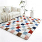 Soft Plush Shaggy Rug Checkered Thickened Non Slip Carpet for Living Room Bedroom