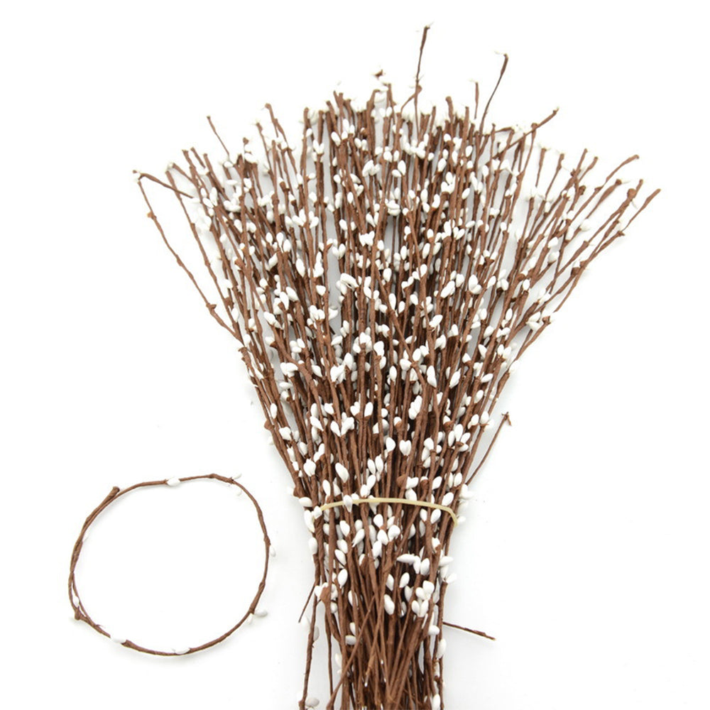 100 PCS Faux Pussy Willow Branches Realistic Artificial Willow Stems for DIY Crafts