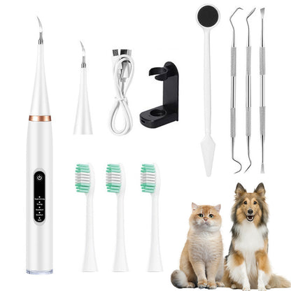 Dog Plaque And Tartar Remover Electric Dogs Teeth Cleaning Kit Ultrasonic Pet Teeth Cleaner