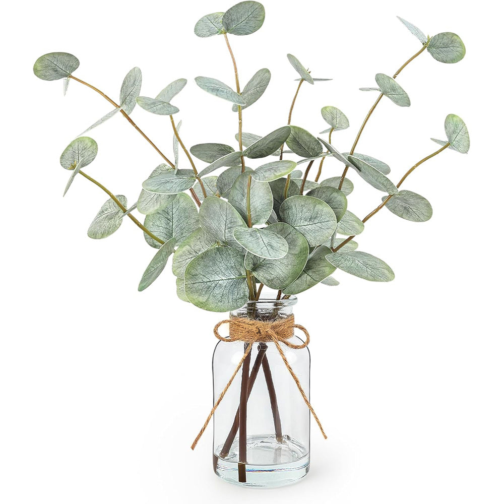 Realistic Artificial Eucalyptus Plant 3-Branch Faux Water Decorative Leaves