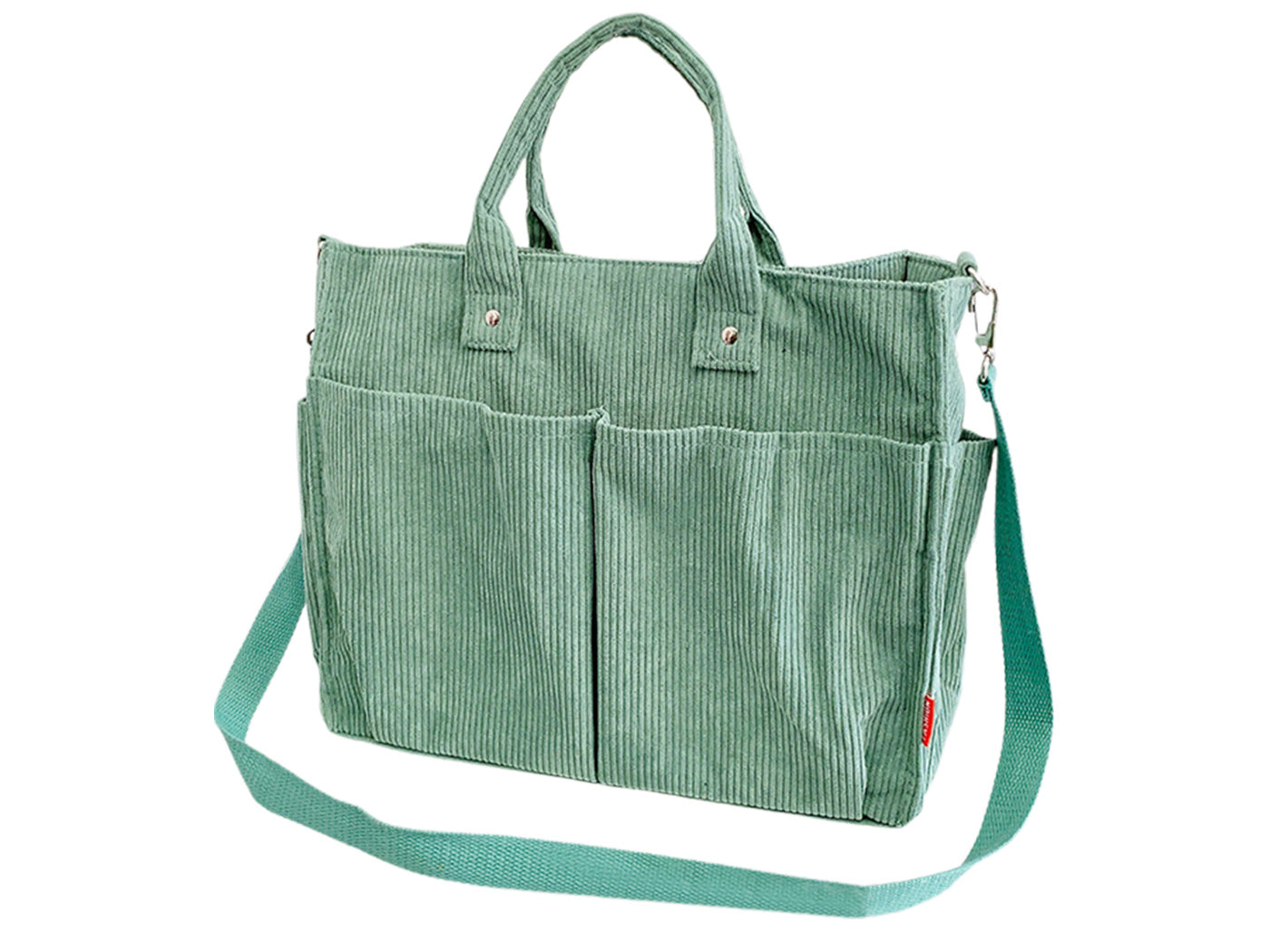 Corduroy Tote Bag Zipper Shoulder Bag Corduroy Crossbody Bag Square Handbag