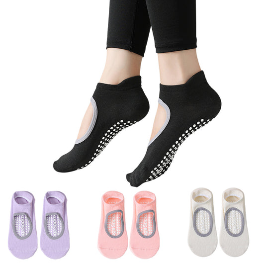 4 Pairs Non Slip Pilates Socks for Women with Yoga Socks with Arch Support